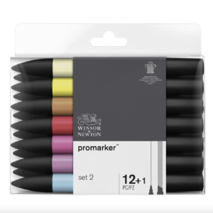 Set Promarker - Winsor & Newton - Set 2, 12 + 1 pz.