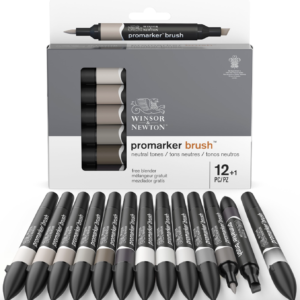 Set di pennelli Promarker - Winsor & Newton - Toni neutri, 12 + 1 pz.